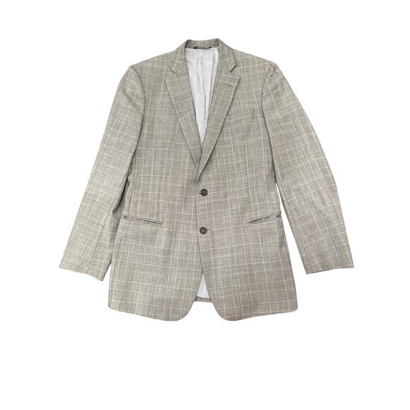 Brooks Brothers Blazer Mens 42L Gray Plaid Wool Explorer Fitzgerald Fit Jacket - Picture 1 of 7